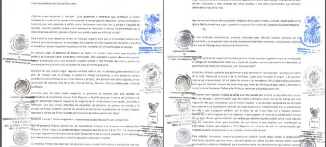 Declaration of the Wixárika Regional Council for the Defense of Wirikuta Declaration of the Wixárika Regional Council for the Defense of Wirikuta